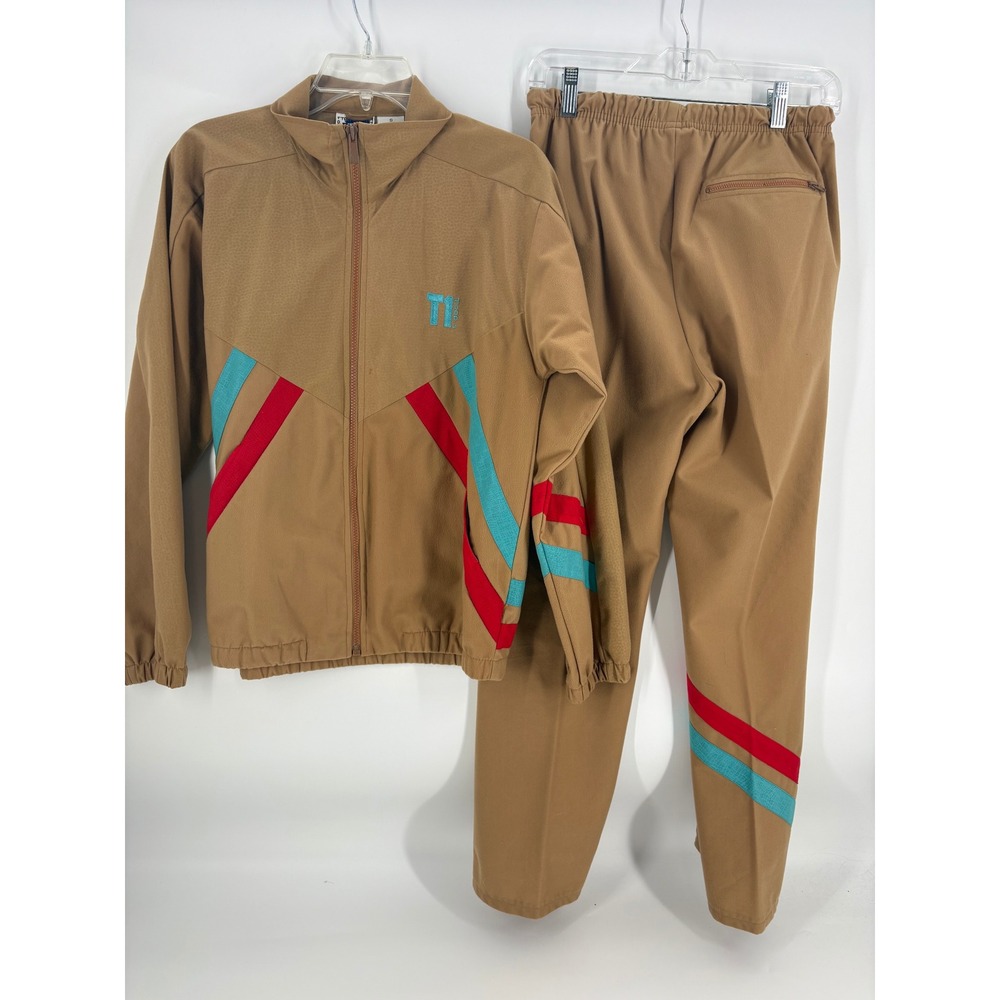Todd 1 Women's Tracksuit Set Jacket Pants Brown Athletic Sportswear Size S